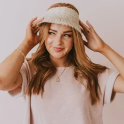 Poppy + Sage Straw Visor Natural Accessories