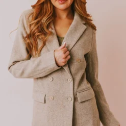 Vendor-unknown Holly Blazer Taupe Tops