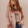 Lucy Avenue Joni Corduroy Jacket Blush Tops