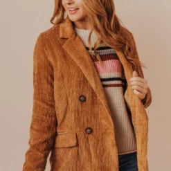 Lucy Avenue Joni Corduroy Jacket Camel
