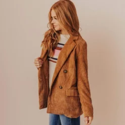 Lucy Avenue Joni Corduroy Jacket Camel