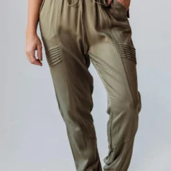Vendor-unknown Bottoms Ashlyn Moto Joggers Olive