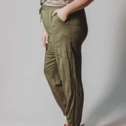 Vendor-unknown Plus Size Ashlyn Moto Joggers Olive