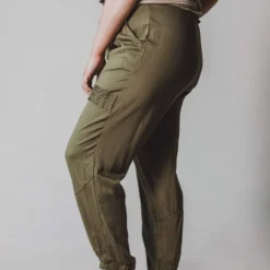 Vendor-unknown Plus Size Ashlyn Moto Joggers Olive