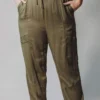 Vendor-unknown Plus Size Ashlyn Moto Joggers Olive