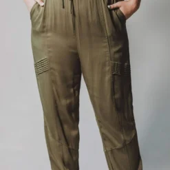 Vendor-unknown Plus Size Ashlyn Moto Joggers Olive