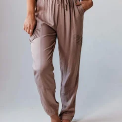 Vendor-unknown Bottoms Ashlyn Moto Joggers Taupe