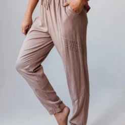 Vendor-unknown Bottoms Ashlyn Moto Joggers Taupe