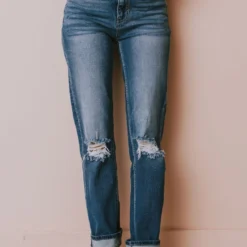 Beau Distressed High Rise Jeans