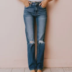 Beau Distressed High Rise Jeans