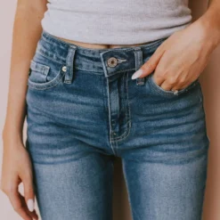 Beau Distressed High Rise Jeans