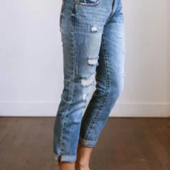 Vendor-unknown Bottoms Camryn Distressed Mom Jeans