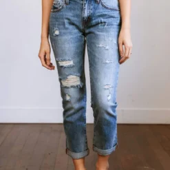 Vendor-unknown Bottoms Camryn Distressed Mom Jeans