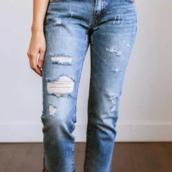 Vendor-unknown Bottoms Camryn Distressed Mom Jeans