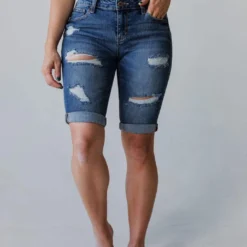 Desiree Distressed Denim Shorts