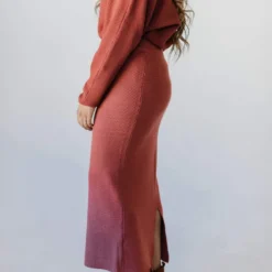 Dionne Sweater Skirt Brick
