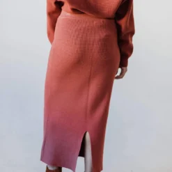 Dionne Sweater Skirt Brick