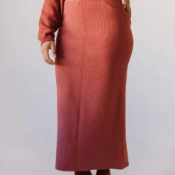 Dionne Sweater Skirt Brick