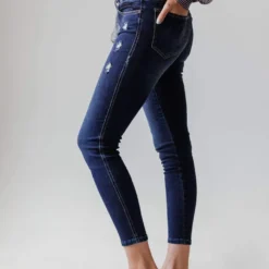 Jeans Elaine Mid Rise Crop Skinny Jean Dark Bottoms