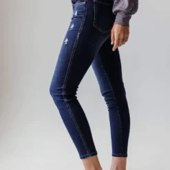Jeans Elaine Mid Rise Crop Skinny Jean Dark Bottoms