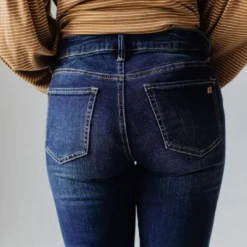 Jeans Elaine Mid Rise Crop Skinny Jean Dark Bottoms