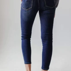 Jeans Elaine Mid Rise Crop Skinny Jean Dark Bottoms