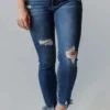 Gianna Cropped Distressed Skinny Jeans Bottoms