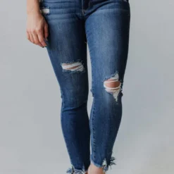 Gianna Cropped Distressed Skinny Jeans Bottoms