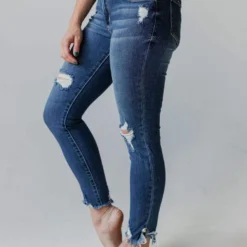 Gianna Cropped Distressed Skinny Jeans Bottoms