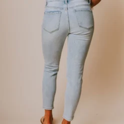 Finch Mid Rise Distressed Skinny Jeans Light Wash Bottoms