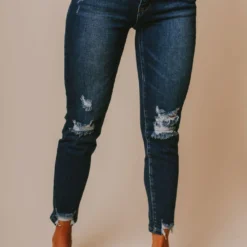 Finch Mid Rise Distressed Skinny Jeans Medium/Dark Wash Bottoms