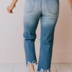 KanCan Spencer High Rise Distressed Mom Jeans Bottoms