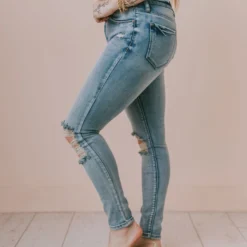 Jeans Bottoms Wyatt Busted Knee Skinny Jean