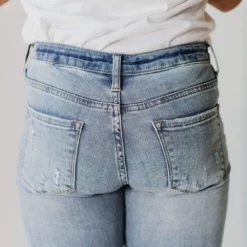 Jen Cuffed Distressed Jeans Bottoms