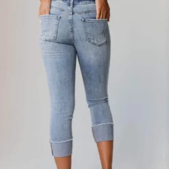 Jen Cuffed Distressed Jeans Bottoms