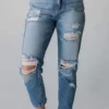 Vendor-unknown KanCan Kaylee Distressed Mom Jeans