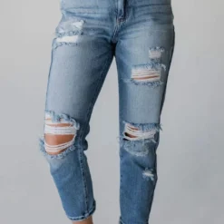 Vendor-unknown KanCan Kaylee Distressed Mom Jeans