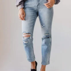 Jeans Mandi Mid Rise Relaxed Skinny Jean Light