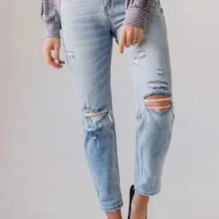 Jeans Mandi Mid Rise Relaxed Skinny Jean Light