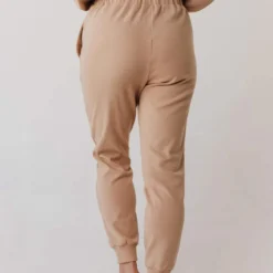 Vendor-unknown Bottoms Miley Flower Embroidered Sweatpants Taupe