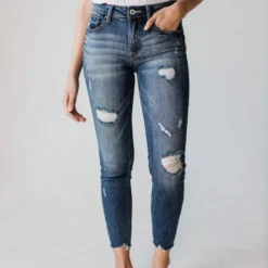 Vendor-unknown Bottoms Morgan Mid Rise Crop Skinny Jeans