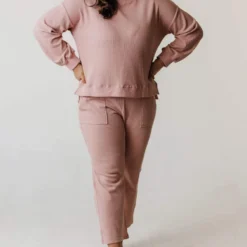 Vendor-unknown PLUS Johnny Thermal Pants Dusty Pink Plus Size