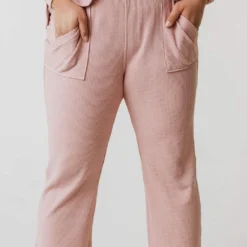 Vendor-unknown PLUS Johnny Thermal Pants Dusty Pink Plus Size