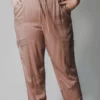 Vendor-unknown Plus Size Ashlyn Moto Joggers Taupe