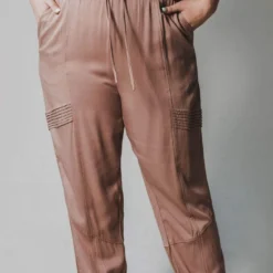 Vendor-unknown Plus Size Ashlyn Moto Joggers Taupe