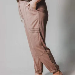 Vendor-unknown Plus Size Ashlyn Moto Joggers Taupe