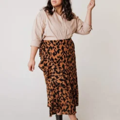 Vendor-unknown Plus Size EXCLUSIVE! Sophie Ruffle Skirt Leopard