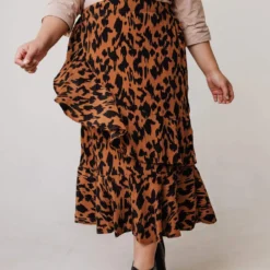Vendor-unknown Plus Size EXCLUSIVE! Sophie Ruffle Skirt Leopard