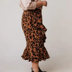 Vendor-unknown Plus Size EXCLUSIVE! Sophie Ruffle Skirt Leopard