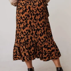 Vendor-unknown Plus Size EXCLUSIVE! Sophie Ruffle Skirt Leopard